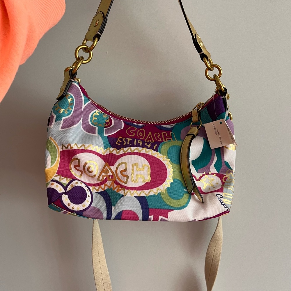 Coach Colorful Graphic Shoulder Bag crossbody new with tags small size
